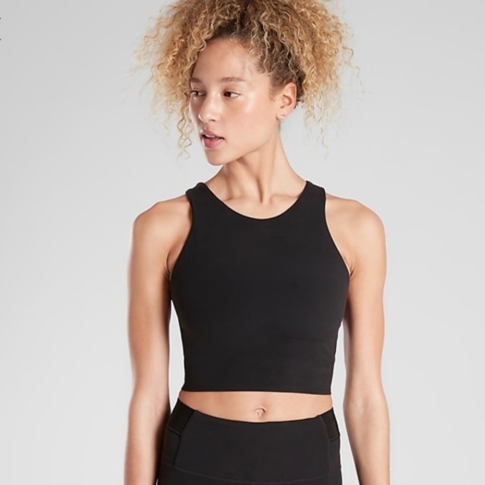 Athleta Conscious Crop Bra, Black, Size Large D-DD